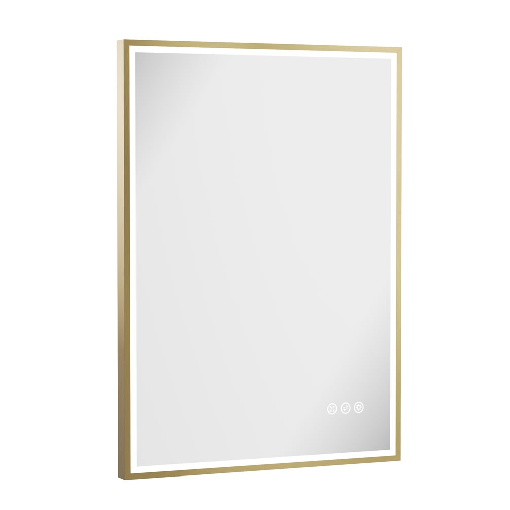 Cutout image of Crosswater MPRO 500 x 700mm Brushed Brass LED Mirror